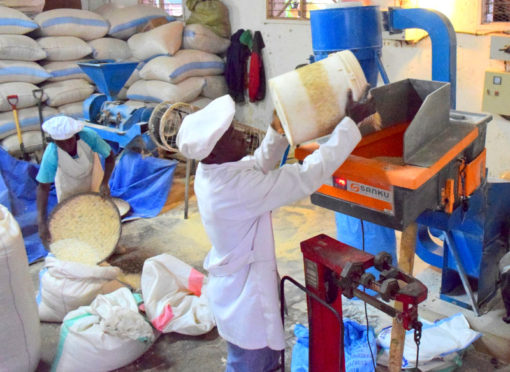 photo of flour mill operating with Sanku’s fortification technology